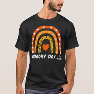 Camiseta Juntos Dia da Harmonia 21 de março Rainbow Orange 