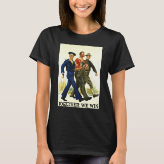 Camiseta Juntos Ganhamos O Mundo Patriota Americano e Retro