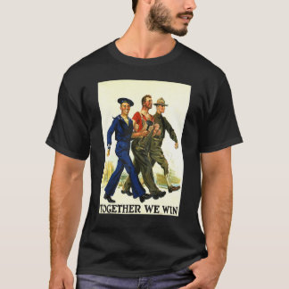 Camiseta Juntos Ganhamos O Mundo Patriota Americano e Retro