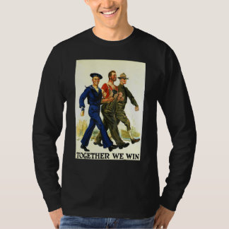 Camiseta Juntos Ganhamos O Mundo Patriota Americano e Retro