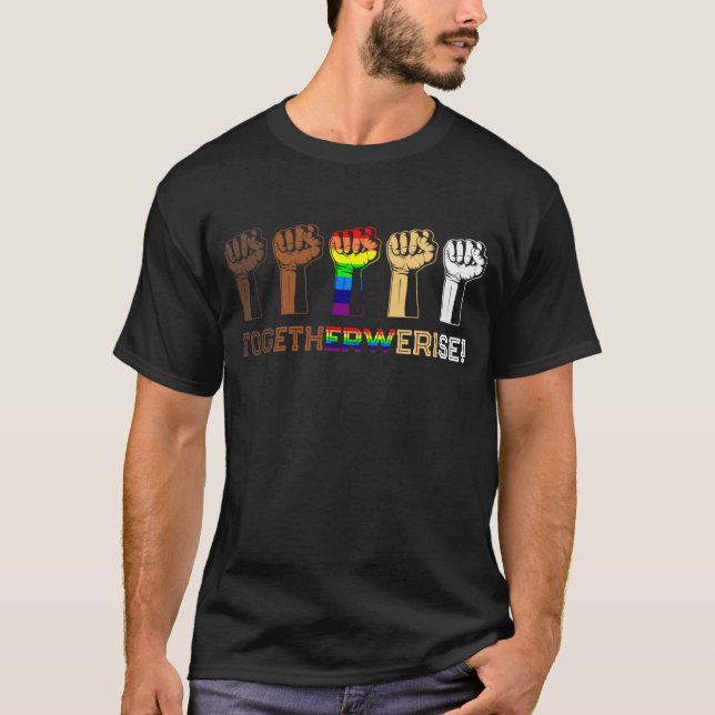 Camiseta Juntos Levantamos - Vidas Negras Importam (Frente)