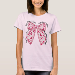 Camiseta Juntos Lutamos Laço Coquete Fita Rosa Conscientiza