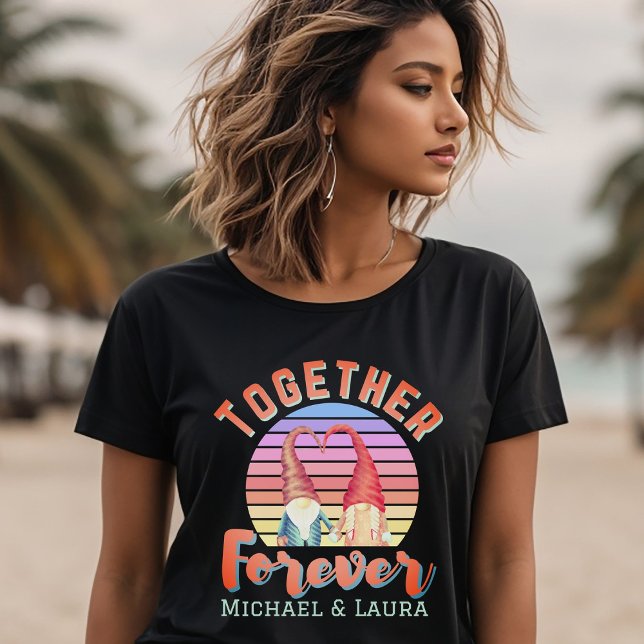 Camiseta Juntos para o Casal Gnome (Criador carregado)