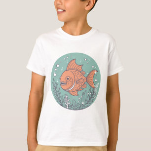 Camiseta Juntos para Oceanos - Desenho de Unidade do Dia Mu