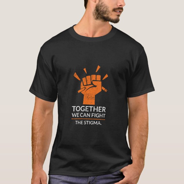Camiseta Juntos, podemos combater o estigma - saúde mental (Frente)