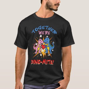 Camiseta Juntos somos Dino Mite Engraçado Dinossauro Amor V