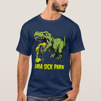 Camiseta Jura Sick Park - dinosaure drôle et vomi