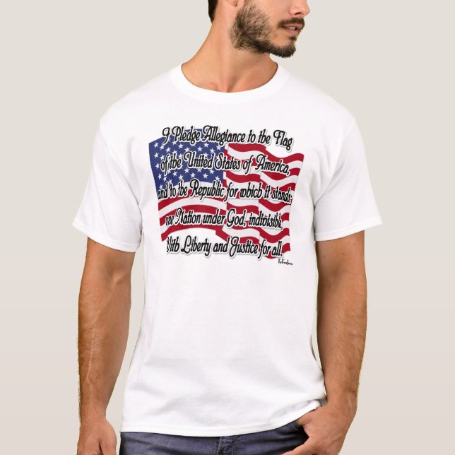 Camiseta Juramento de Lealdade com Bandeira dos EUA (Frente)