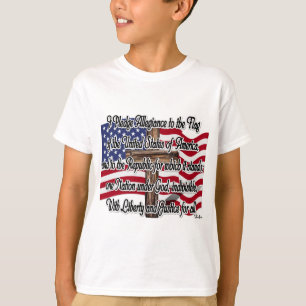 Camiseta Juramento de Lealdade com Bandeira dos EUA e Cruz