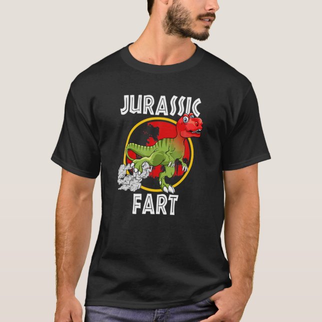 Camiseta Jurassic Fart - Funny Trex Farting (Frente)