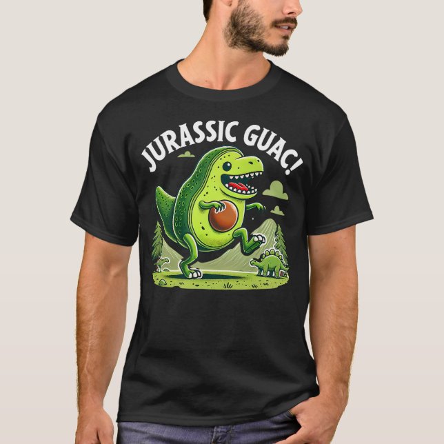 Camiseta Jurassic Guac Funny Dinosaur Avocado Design (Frente)