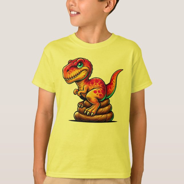Camiseta Jurássico Larga O T-Rex Pooping (Frente)
