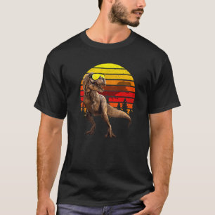 Camiseta Jurássico T Rex Óculos de sol Retro Vintage Fundo 