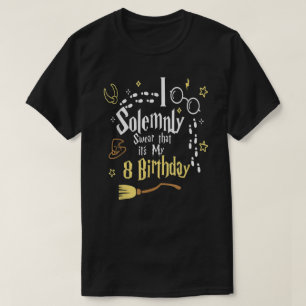 Camiseta Juro Solenemente que é o meu 8... aniversário engr