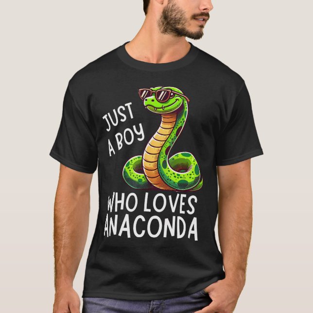 Camiseta Just A Boy Who Loves Anaconda Cool Snake Lover Des (Frente)