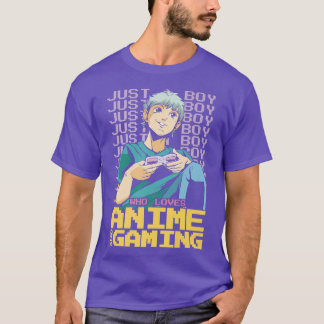 Camiseta Just A Boy Who Loves Anime And Gaming Gamer Premiu