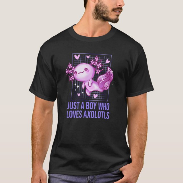 Camiseta Just a Boy Who Loves Axolotl Salamander  Axolotl P (Frente)