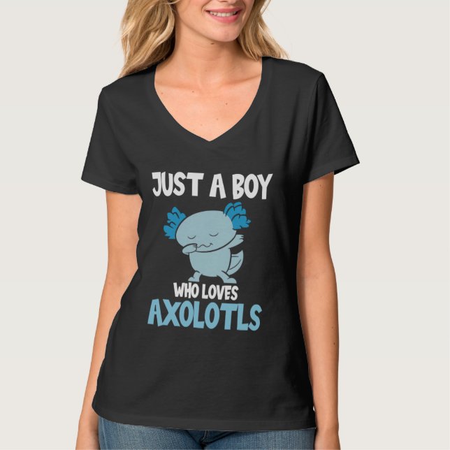 Camiseta Just a Boy Who Loves Axolotls Clothing Axolotl (Frente)