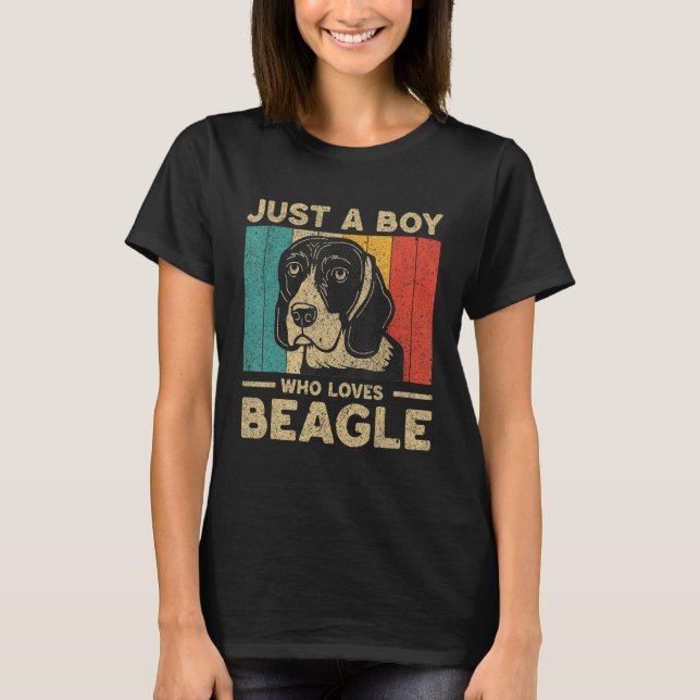 Camiseta Just A Boy Who Loves Beagle for Boys (Frente)