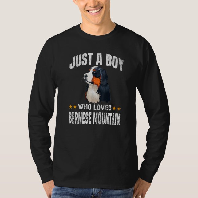 Camiseta Just a boy who loves Bernese Mountain Premium (Frente)