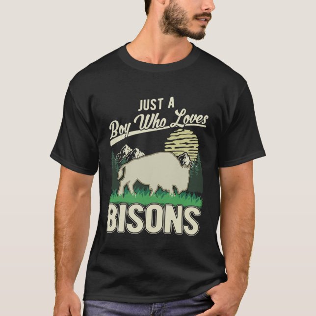 Camiseta Just a boy who loves Bisons Water Buffalo Boy Buff (Frente)