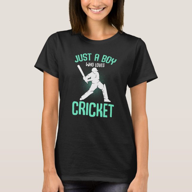 Camiseta Just a Boy who loves Cricket Player Youth Boys Kid (Frente)