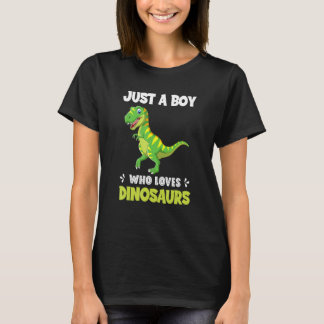 Camiseta Just A Boy Who Loves Dinosaurs Rawr Rex Dinosaur
