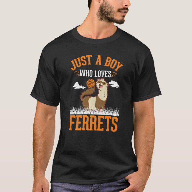 Camiseta Just a boy who loves Ferrets (Frente)