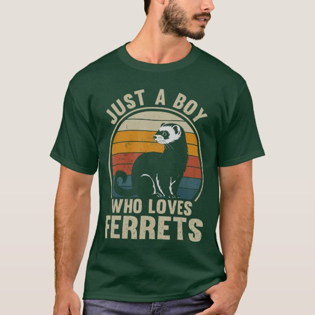 Camiseta Just A Boy Who Loves Ferrets Recto Ferret Lover bo (Frente)