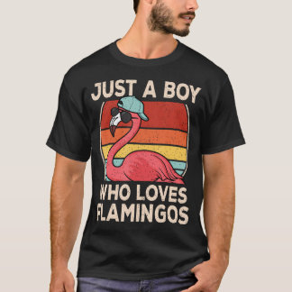 Camiseta Just A Boy Who Loves Flamingos Retro Flamingo Love