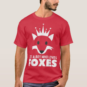 Camiseta Just A Boy Who Loves Foxes King Birthday Crown Boy