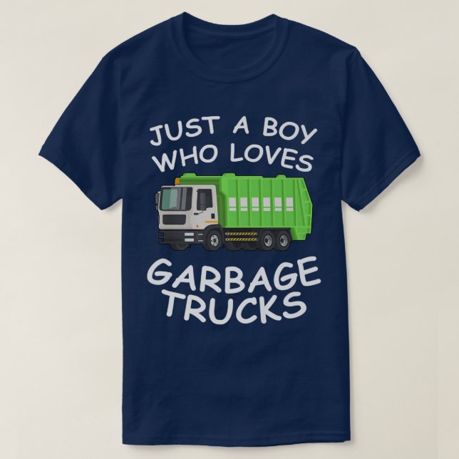 Camiseta Just A Boy Who Loves Garbage Trucks Funny Gifts fo (Frente do Design)