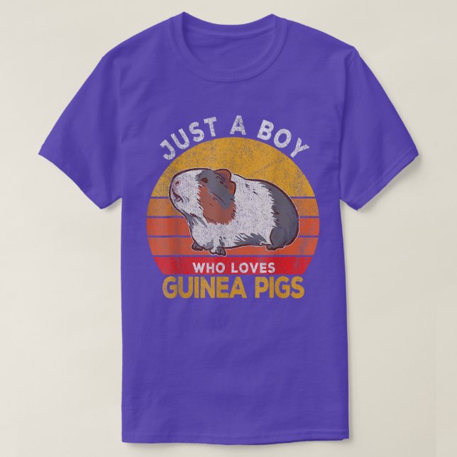 Camiseta Just A Boy Who Loves Guinea Pigs  Pet Lover  (Frente do Design)