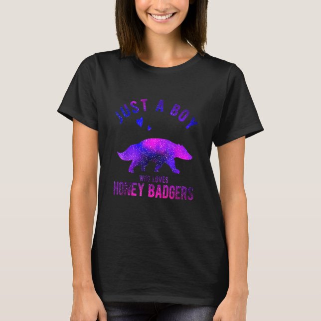 Camiseta Just A Boy Who Loves Honey Badgers Honey Badger  1 (Frente)
