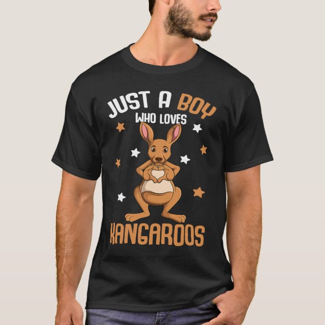 Camiseta Just a Boy who loves Kangaroos Kids Boys Kangaroo (Frente)