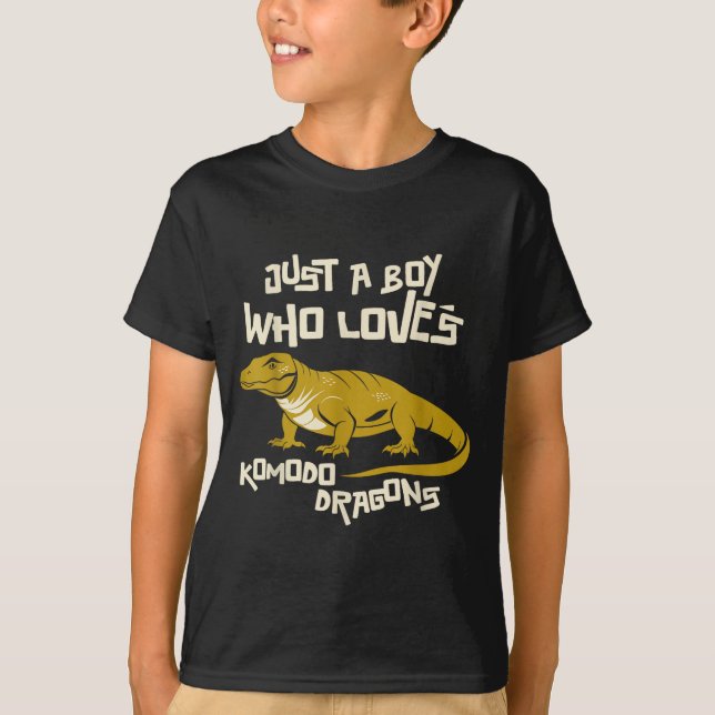 Camiseta Just A Boy Who Loves Komodo Dragons Reptile Animal (Frente)