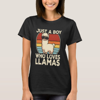 Camiseta Just A Boy Who Loves Llamas Llama Lover Boys Kids