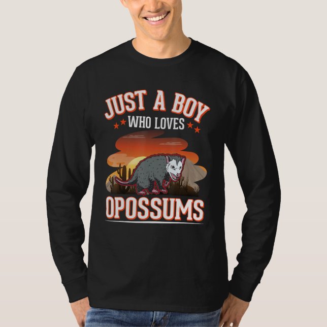 Camiseta Just a boy who loves Opossums Possum Trash Cat (Frente)