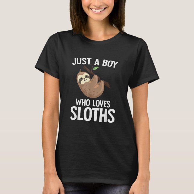 Camiseta Just A Boy Who Loves Sloths Boys Toddler Sloth Lov (Frente)