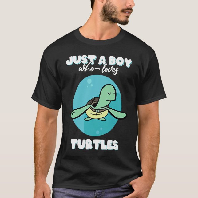 Camiseta Just a boy who loves turtles  funny turtle costume (Frente)