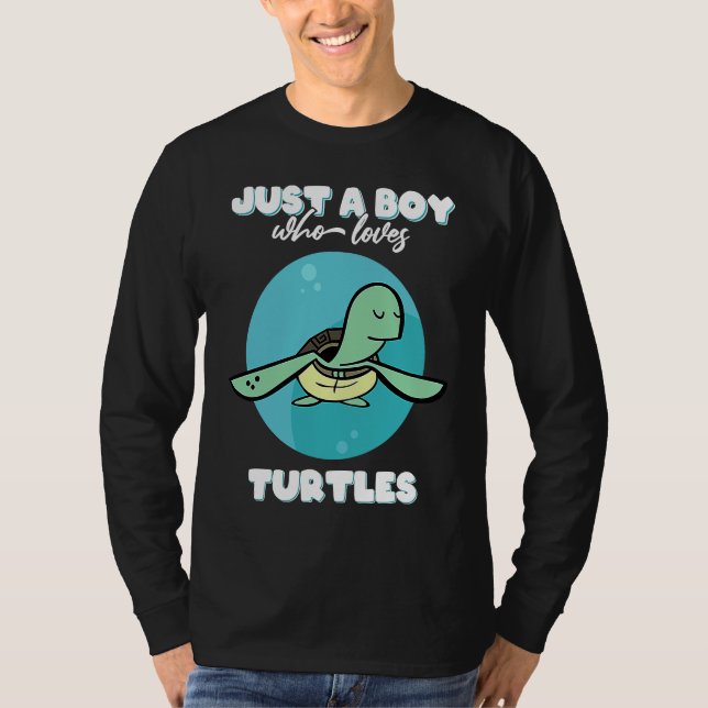 Camiseta Just a boy who loves turtles  funny turtle costume (Frente)