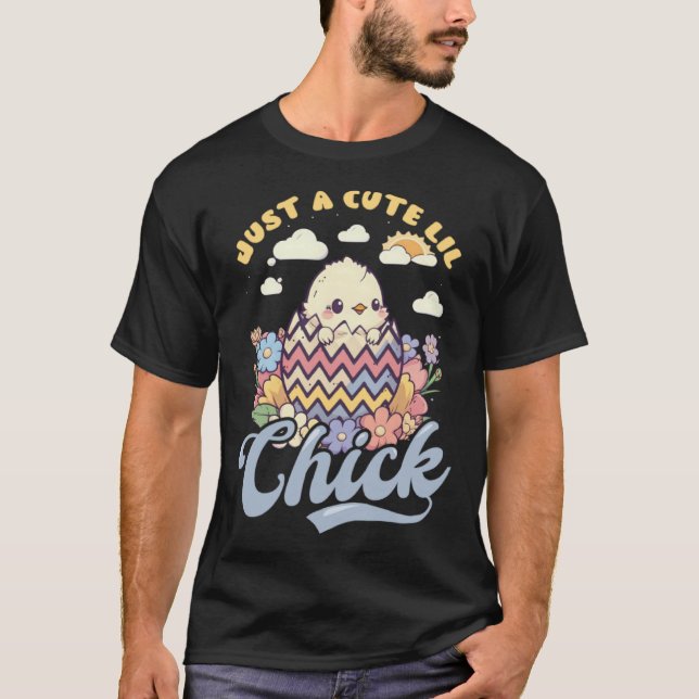Camiseta Just A Cute Little Chick Christian Easter (Frente)
