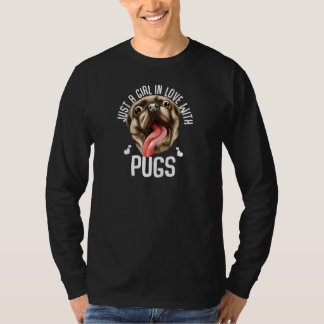 CAMISETA JUST A GIRL IN LOVE WITH PUGS CUTE PUGLIFE