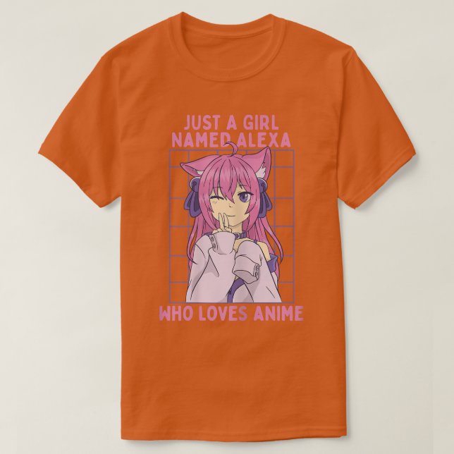 Camiseta Just A Girl Named Alea Who Loves Anime Personalize (Frente do Design)