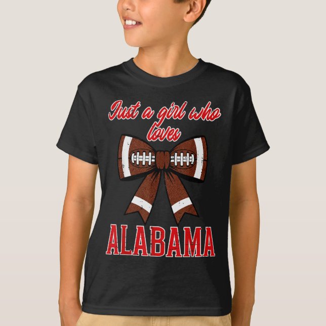 Camiseta Just A Girl Who Loves Alabama Kids Women Girls You (Frente)