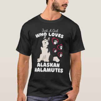 Camiseta Just A Girl Who Loves Alaskan Malamutes Cute Malam