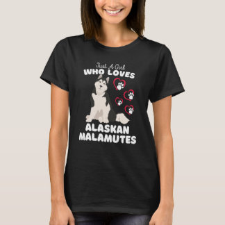 Camiseta Just A Girl Who Loves Alaskan Malamutes Cute Malam