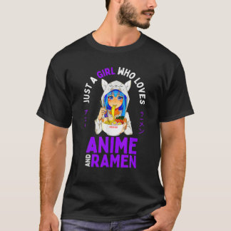 Camiseta Just A Girl Who Loves Anime And Ramen Women Teen G