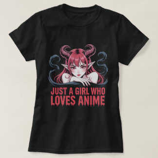 Camiseta Just A Girl Who Loves Anime Demon Girl T-Shirt, Ma