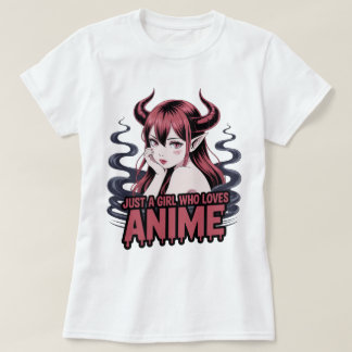 Camiseta Just A Girl Who Loves Anime Demon Girl T-Shirt, Ma